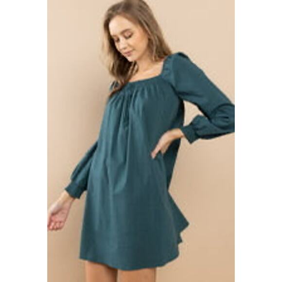 MSRP $49 NWT Aiblee Smocked On-Off shoulder Mini Dress Dress Size M - Picture 2 of 7